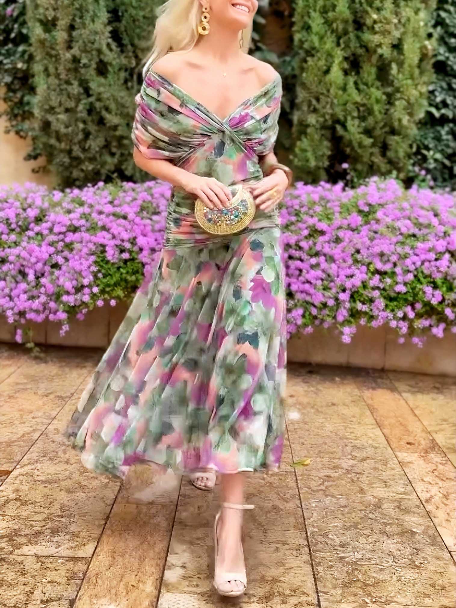 Aurelia Painted Bloom Maxi Dress