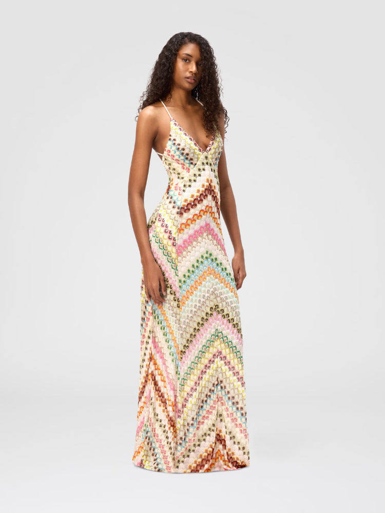 Riviera Missoni Waves Knit Maxi Dress