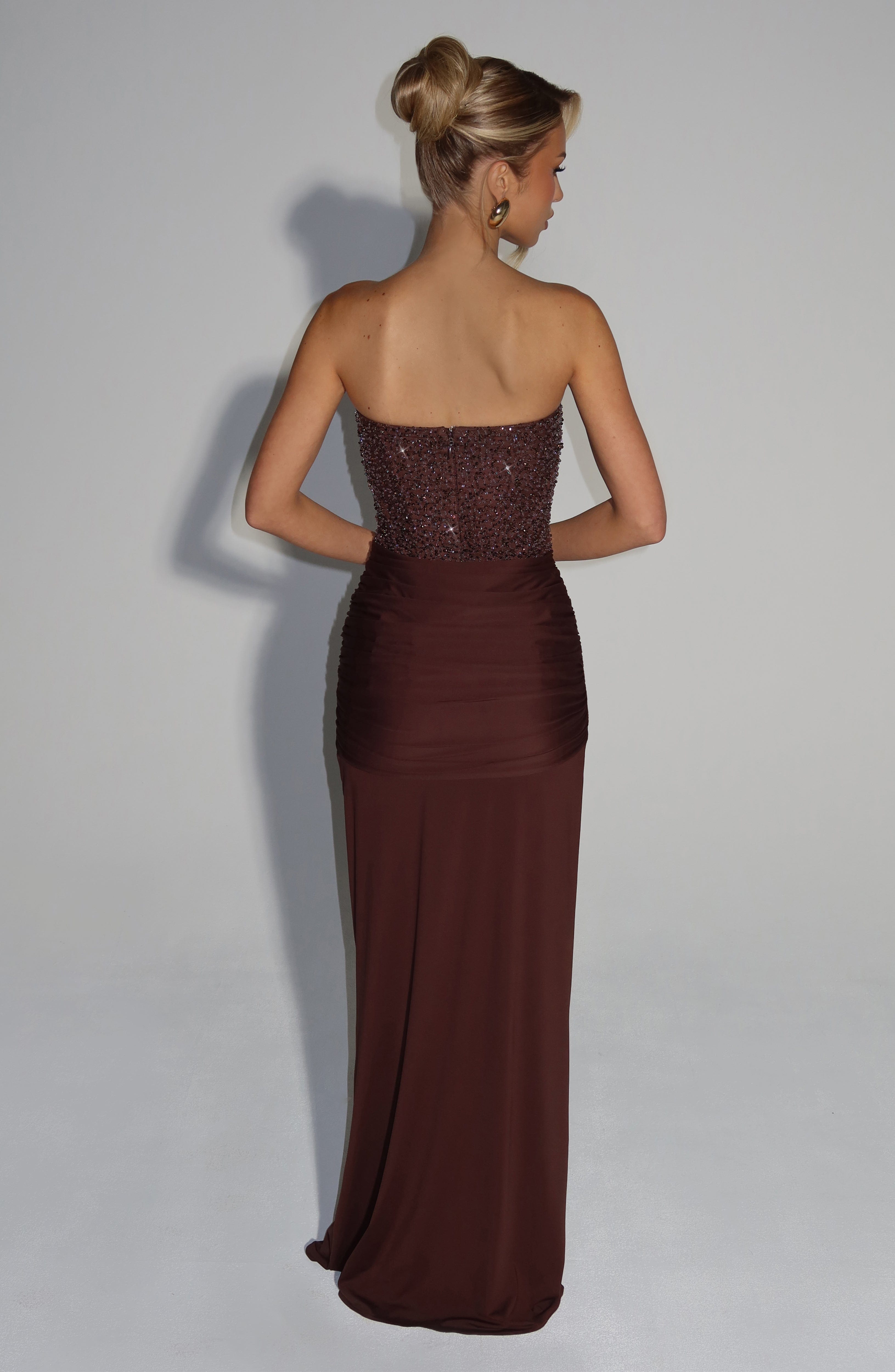 Carina Elegance Dress – Plum Brown