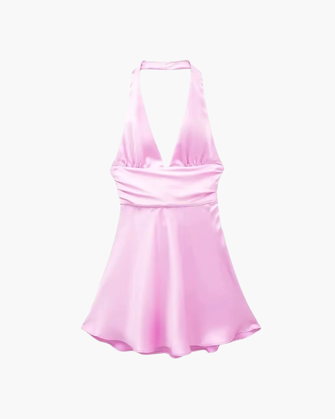 Satin Halter Mini Dress
