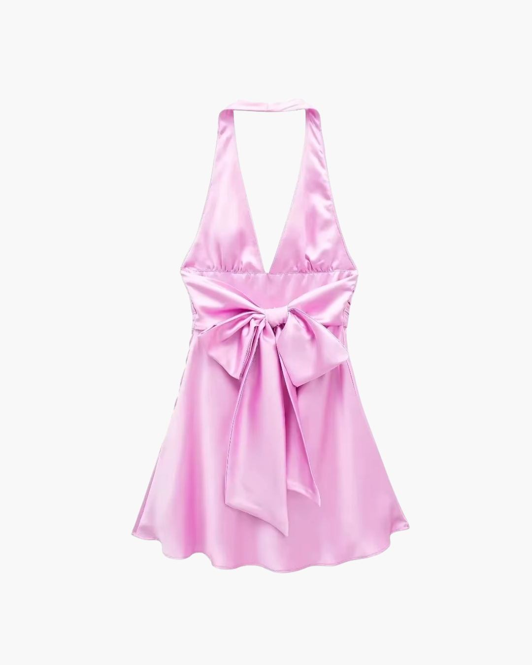 Satin Halter Mini Dress
