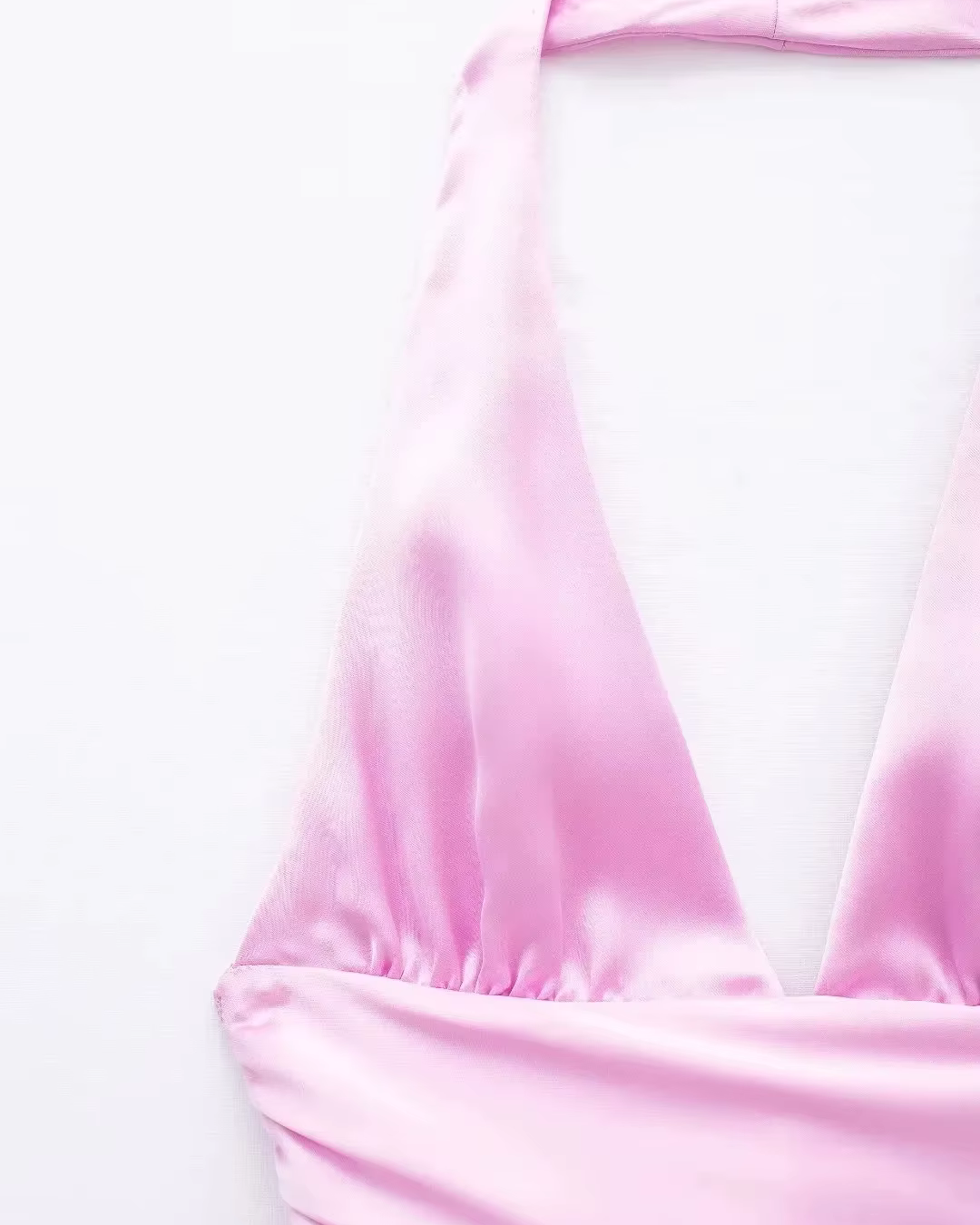 Satin Halter Mini Dress