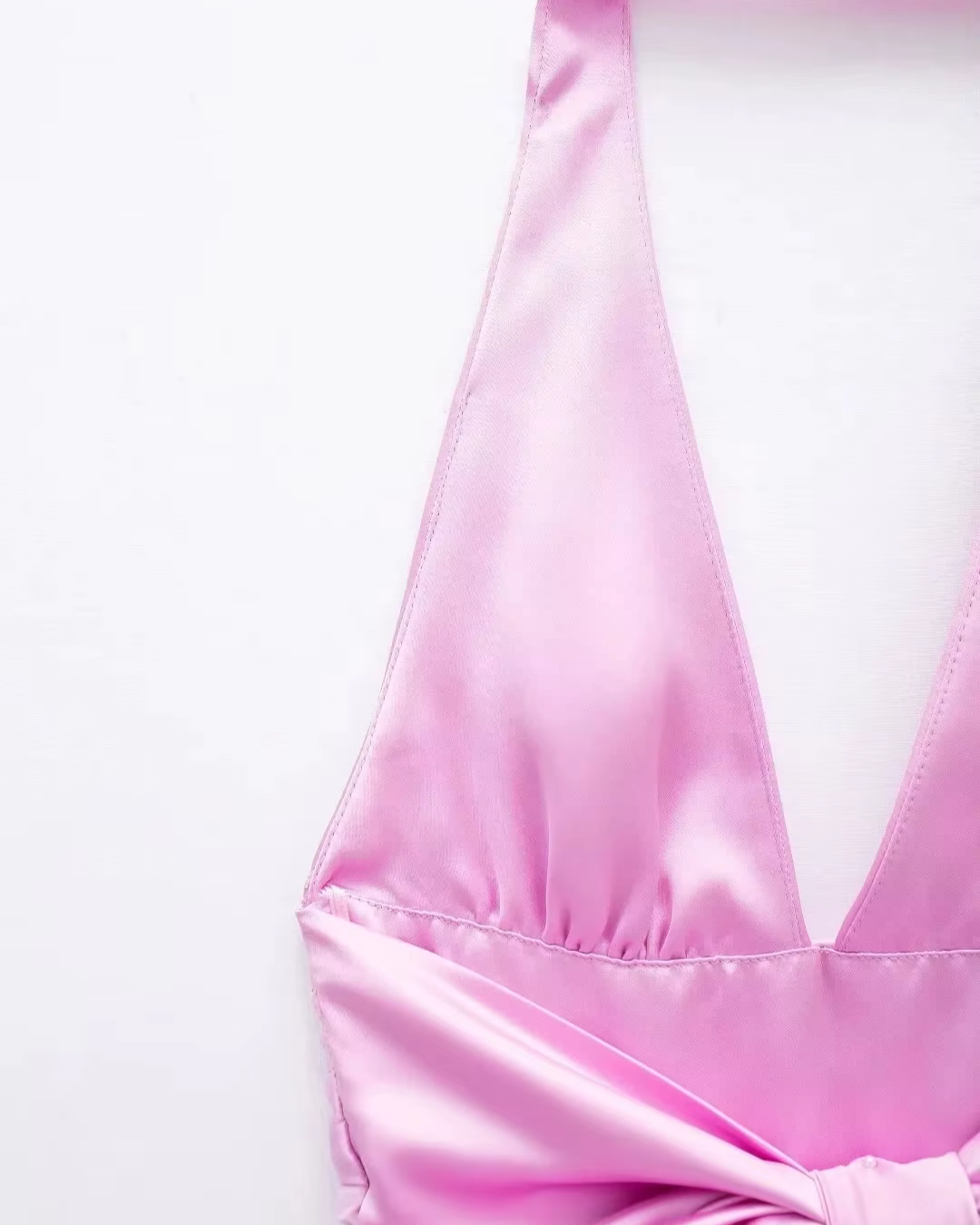 Satin Halter Mini Dress