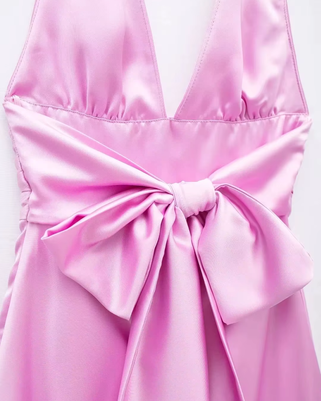 Satin Halter Mini Dress