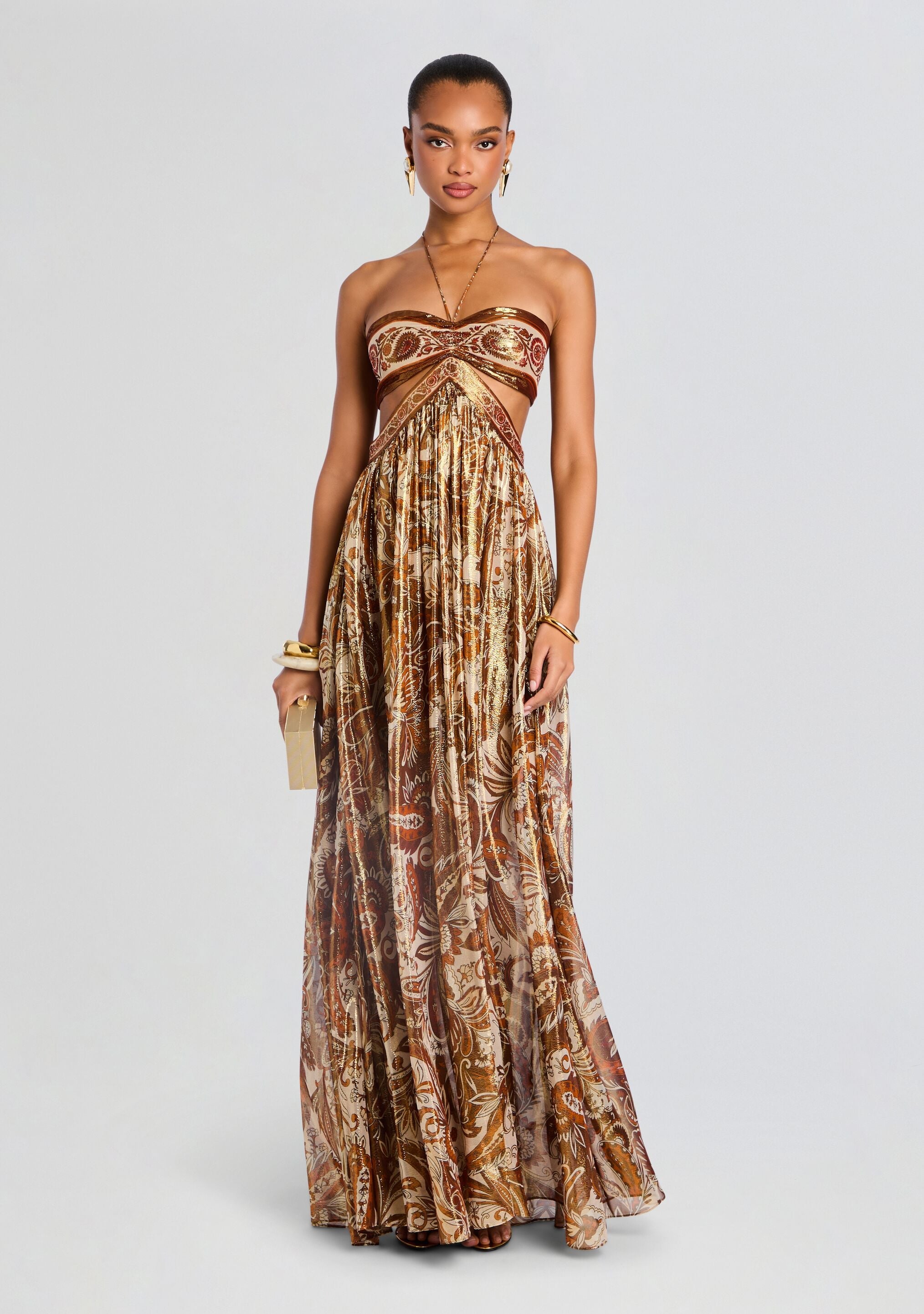 Elegant Hollow Print Halter