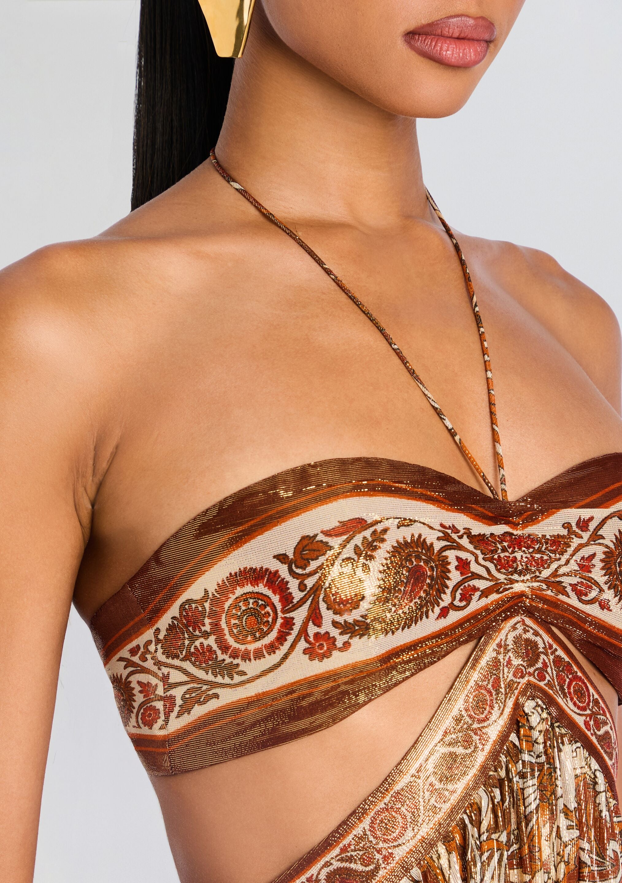 Elegant Hollow Print Halter
