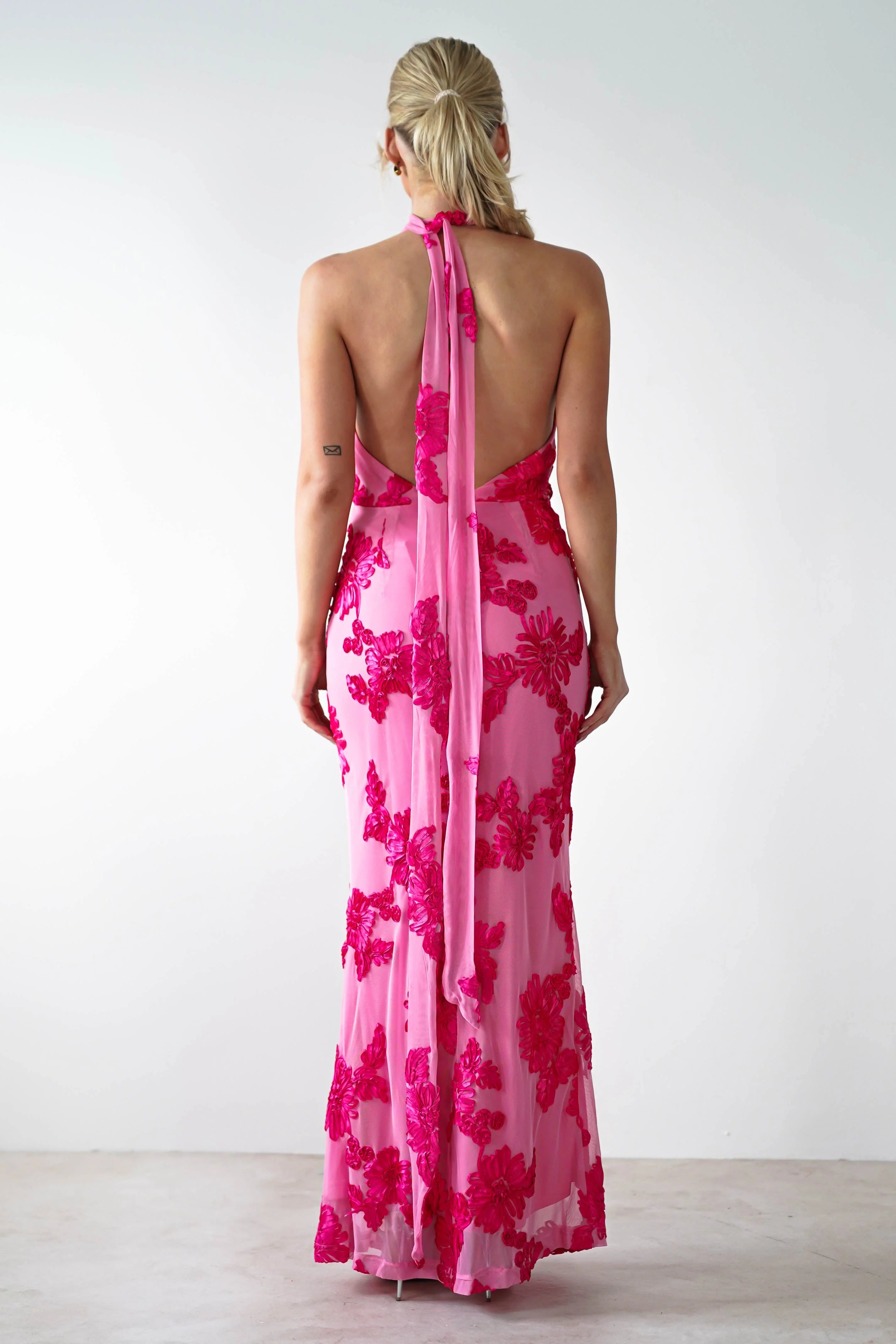 Luna Bloom Halter Maxi Dress