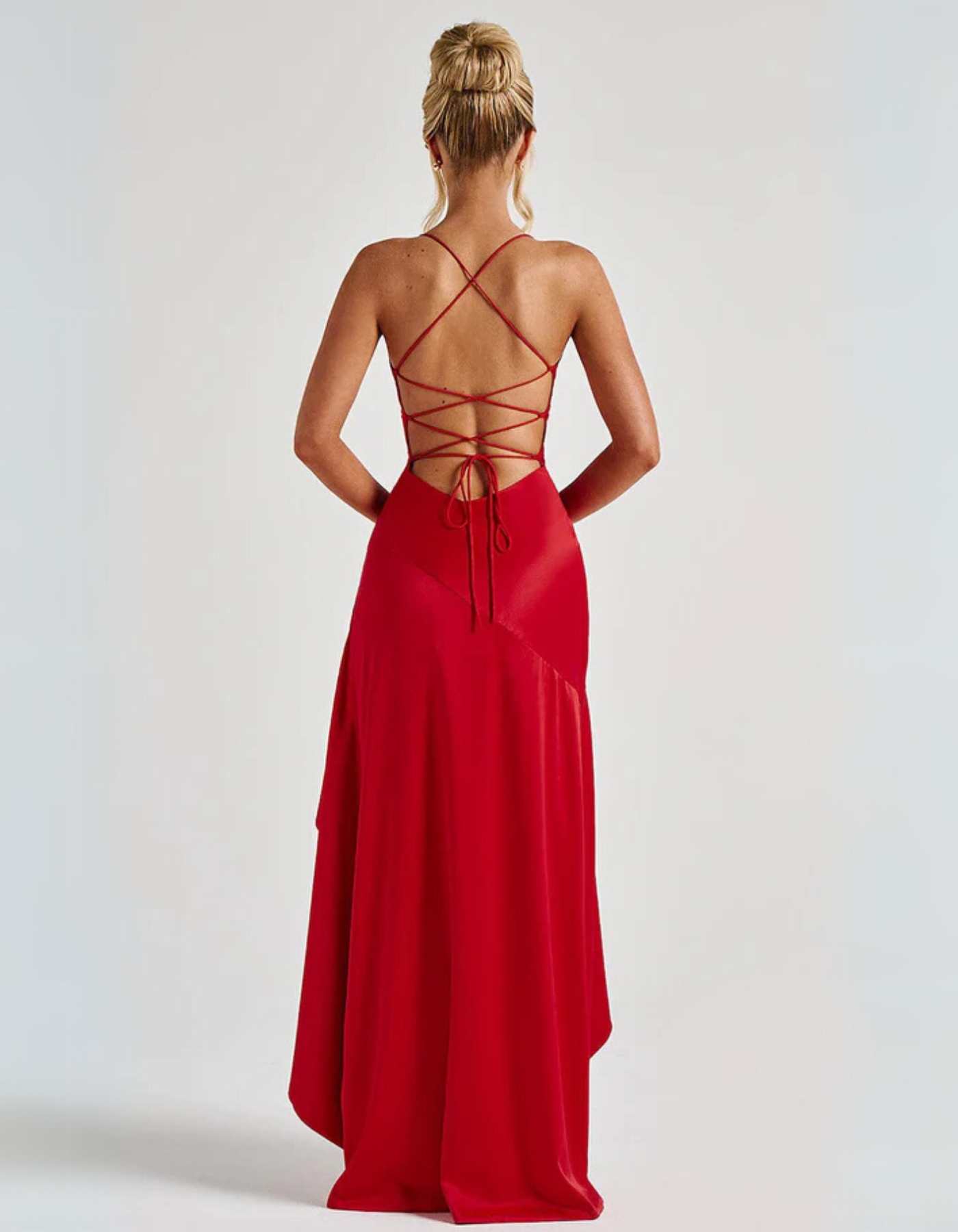 Draped Ruffle Detail Dress – Evening Gown