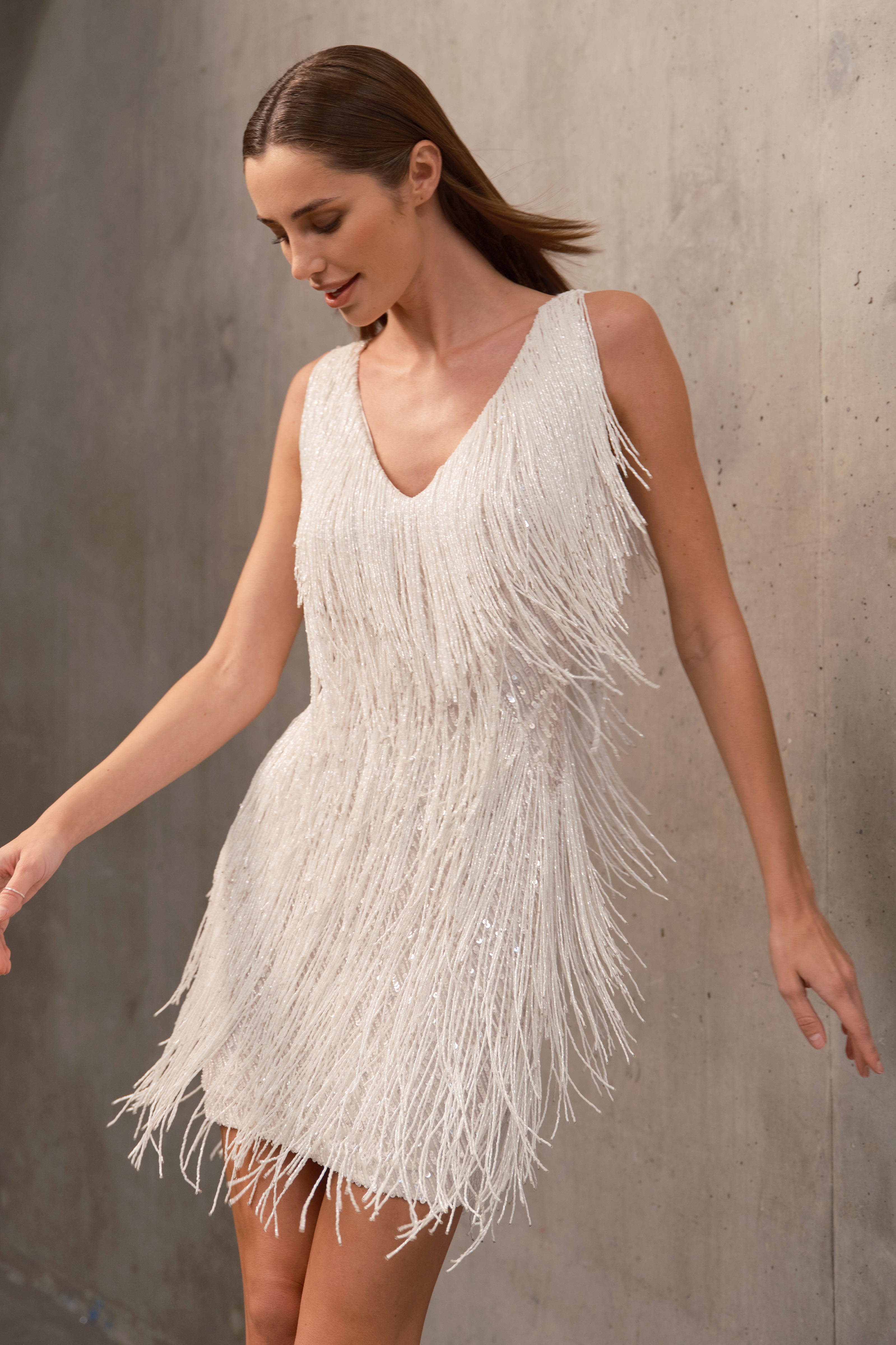 Lunessa Shimmer Fringe Dress