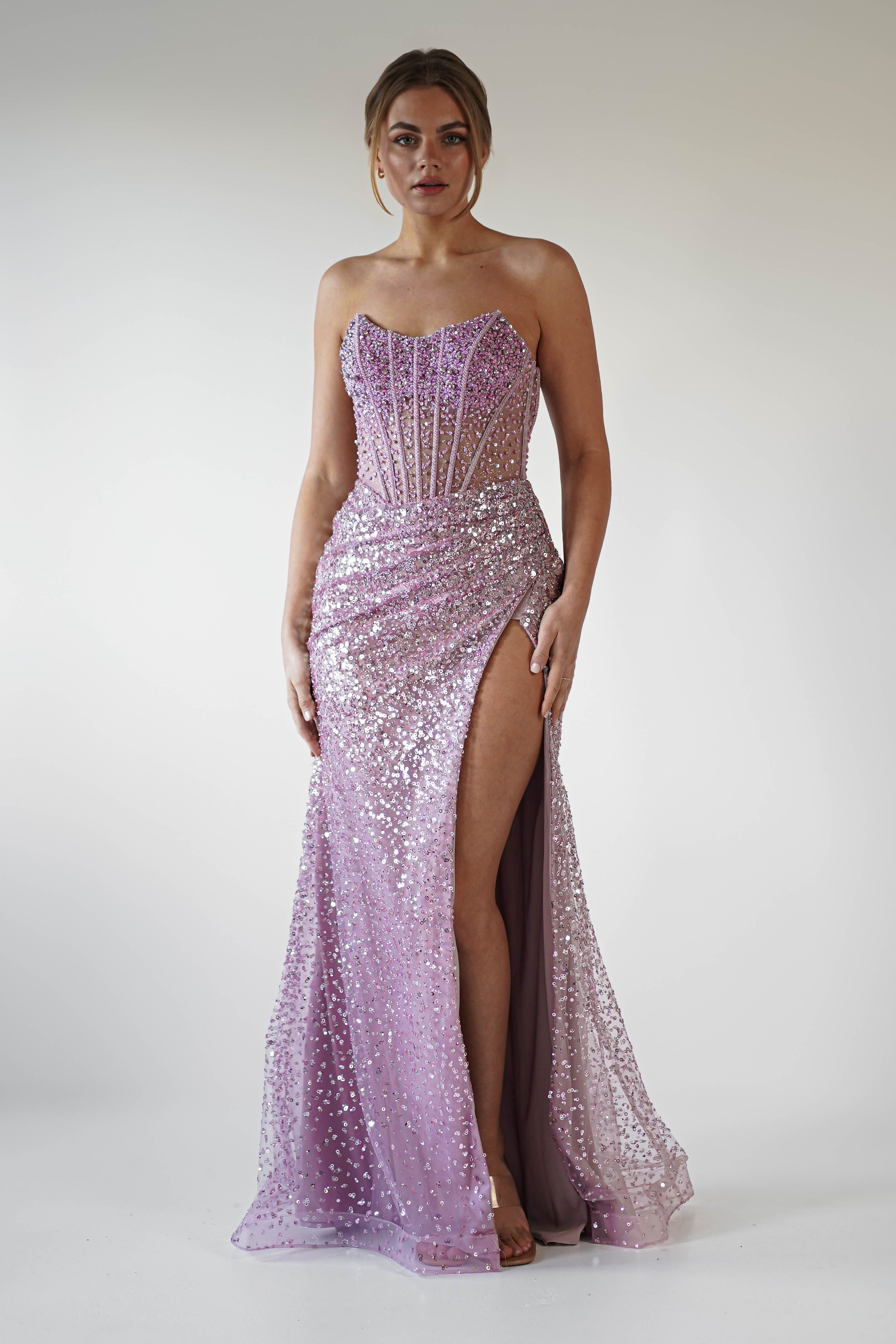 Celestia Sequin Corset Gown